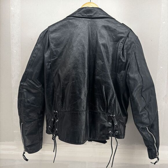 Vintage Harley Davidson Womens Medium Heavy Leather Motorcycle Riding Jacket 80s - Picture 3 of 14